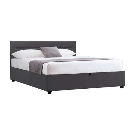 Pat de catifea Molito neagra cu spatiu de depozitare, 150x200 cm