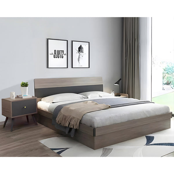 Pat de depozitare single Daizy, Gri nuc deschis, 120x200 cm