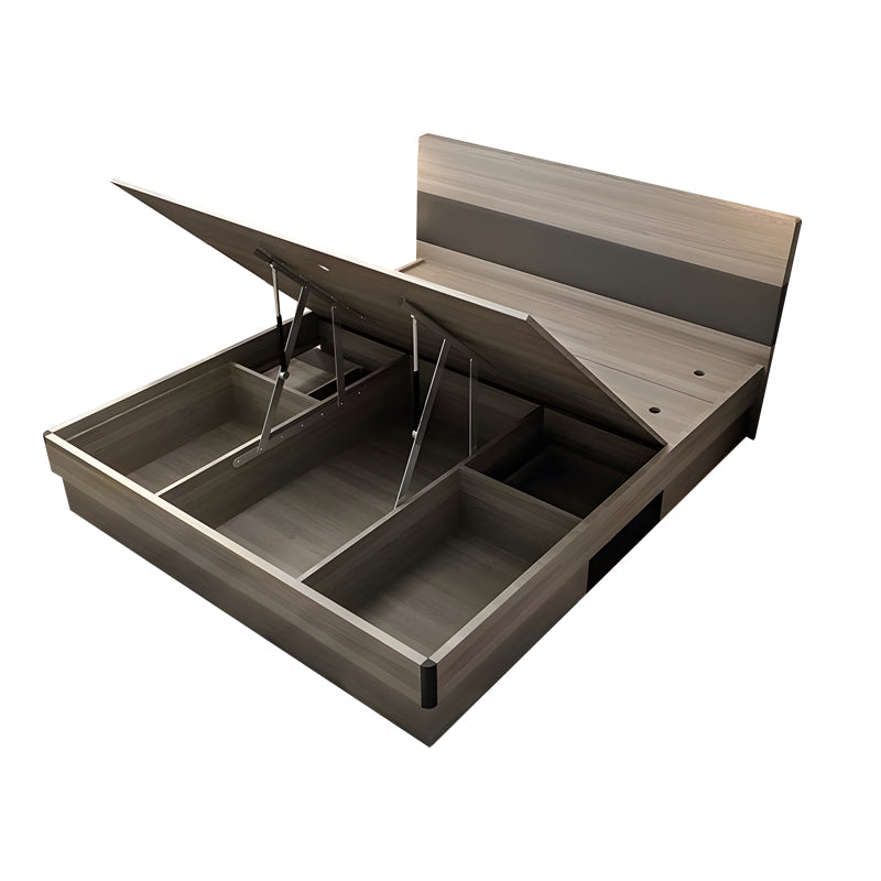 Pat de depozitare single Daizy, Gri nuc deschis, 120x200 cm
