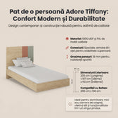 Pat de o persoană Adore Tiffany, Multicolor, 107x110x205 cm, detaliu produs