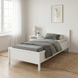 Pat de o persoana Adore Rustic, Alb, 118x89x207 cm
