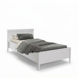 Pat de o persoana Adore Rustic, Alb, 118x89x207 cm