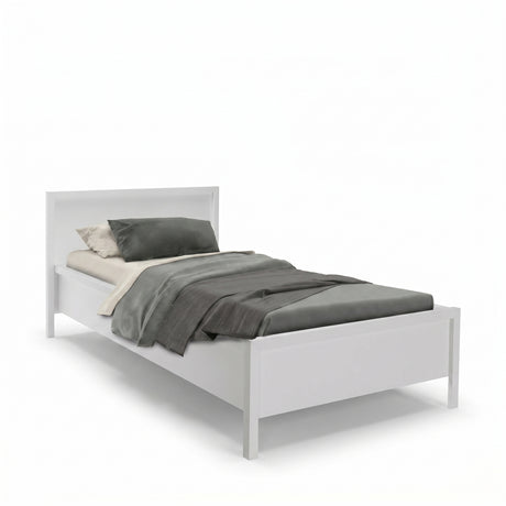 Pat de o persoana Adore Rustic, Alb, 118 x 89 x 207 cm