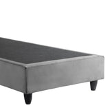 Pat de o persoana Linteda din catifea, Antracit, 90x200 cm - Antracit