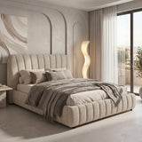 Pat dublu Double bed Leblank, Placaj, 160x200 cm - Bej