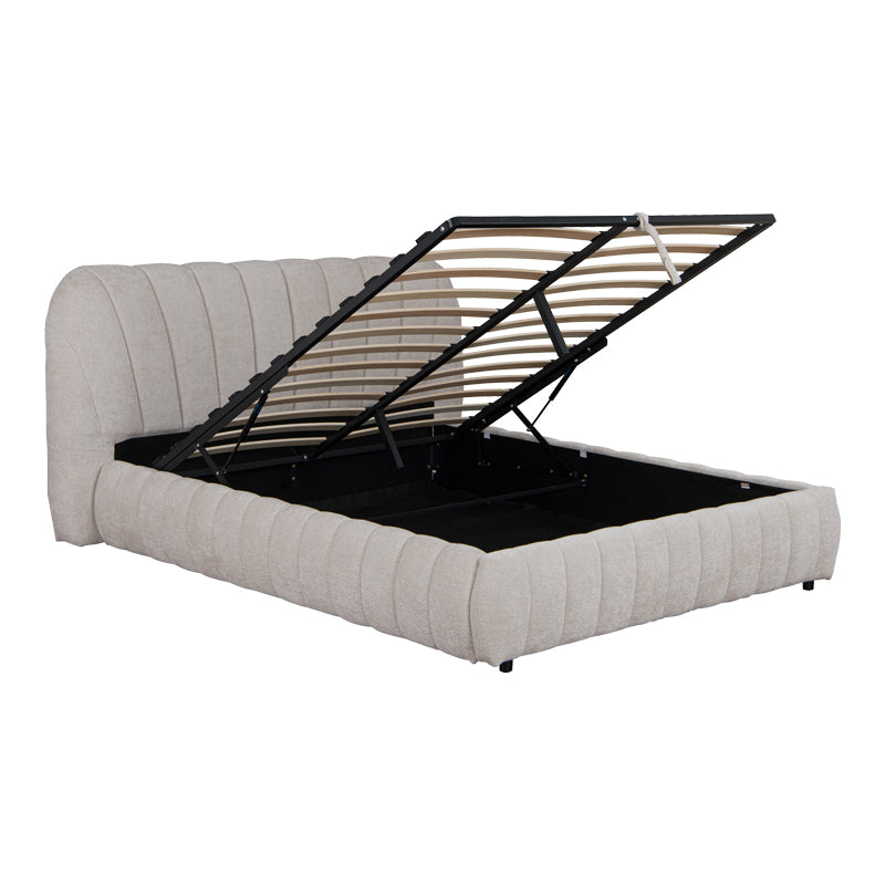 Pat dublu Double bed Leblank, Placaj, 160x200 cm - Bej