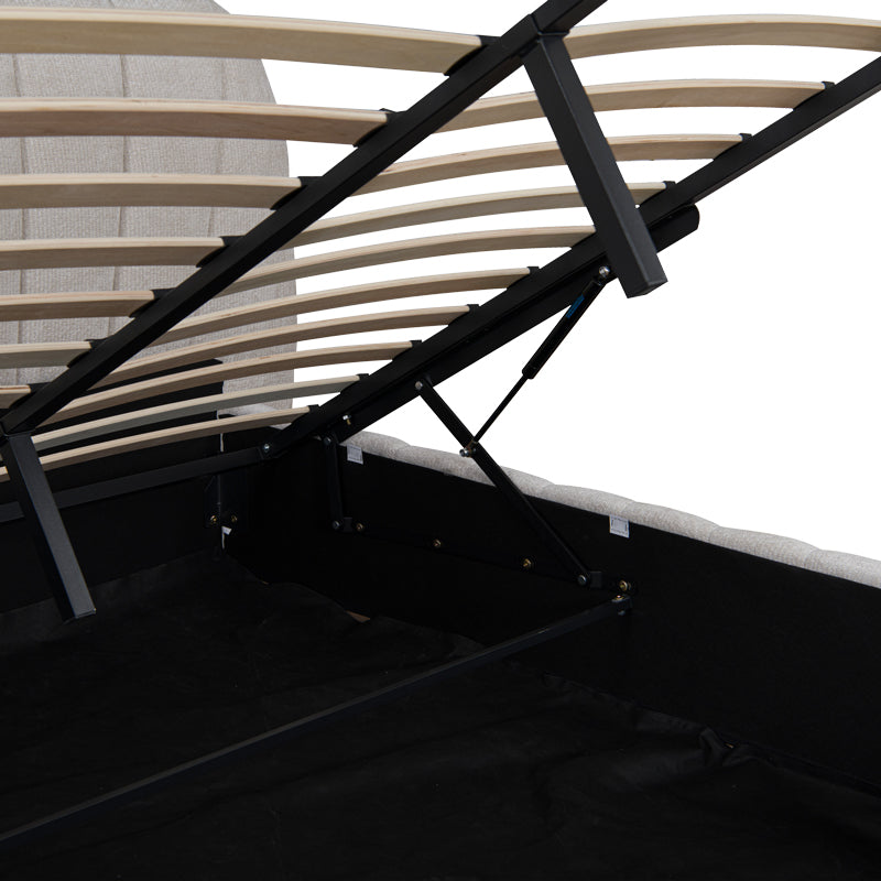 Pat dublu Double bed Leblank, Placaj, 160x200 cm - Bej