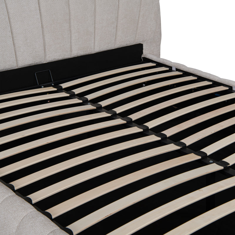 Pat dublu Double bed Leblank, Placaj, 160x200 cm - Bej