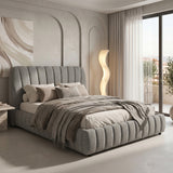 Pat dublu Double bed Leblank, Placaj, 160x200 cm - Gri