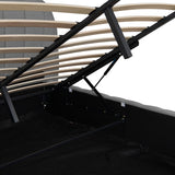 Pat dublu Double bed Leblank, Placaj, 160x200 cm - Gri