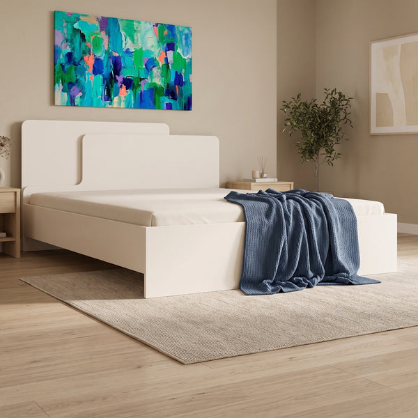 Pat dublu Double bed Lucabel, Crem, 160x200 cm