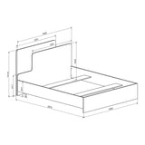 Pat dublu Double bed Lucabel, Crem, 160x200 cm