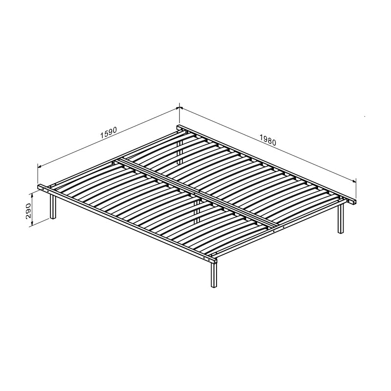 Pat dublu Double bed Lucabel, Crem, 160x200 cm