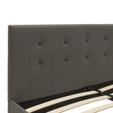 Pat dublu Mago din material, Bej, 150x200 cm - Gri