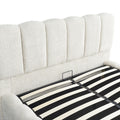 Pat dublu Narnia, cu lada de depozitare, Boucle, Crem, 160x200 cm, imagine produs 5