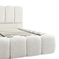 Pat dublu Narnia, cu lada de depozitare, Boucle, Crem, 160x200 cm, imagine produs 6