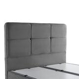Pat dublu Punto din catifea, cu spatiu de depozitare, Antracit, 160x200 cm - Antracit
