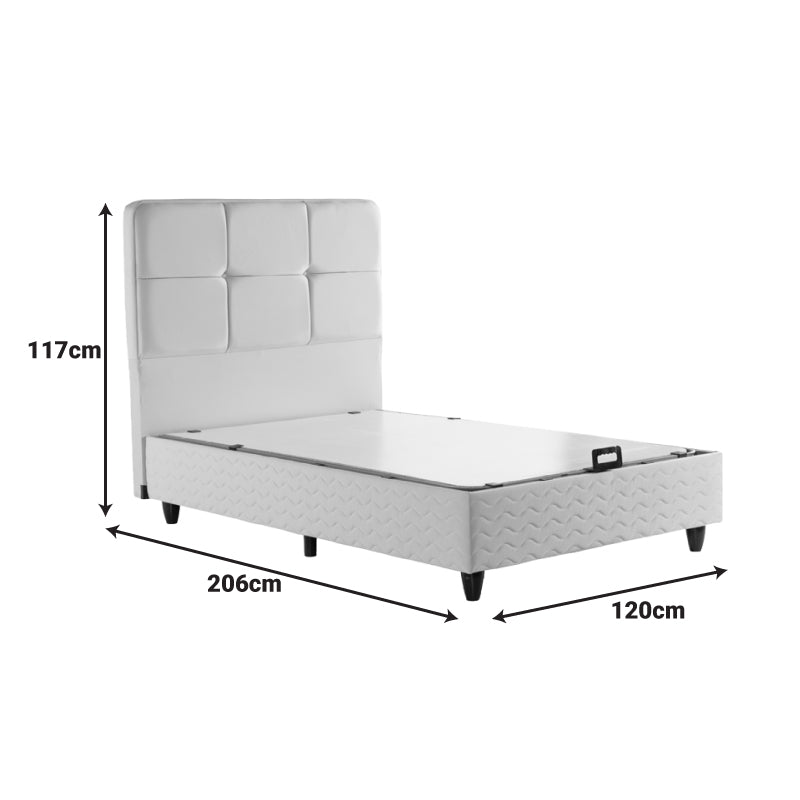 Pat dublu Semi-Double bed Punto, Crem, 120x200 cm Pakoworld, imagine produs 7, Pat Dublu, culoare Crem