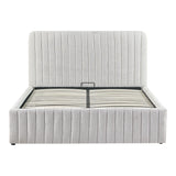 Pat dublu Zilin din tesatura, Gri - Gri inchis, 160x200 cm - Gri
