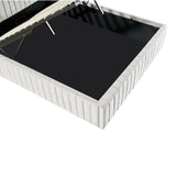 Pat dublu Zilin din tesatura, Gri - Gri inchis, 160x200 cm - Gri