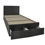 Pat cu saltea si sertar Olympus-Perfecto, 100x200 cm - Wenge