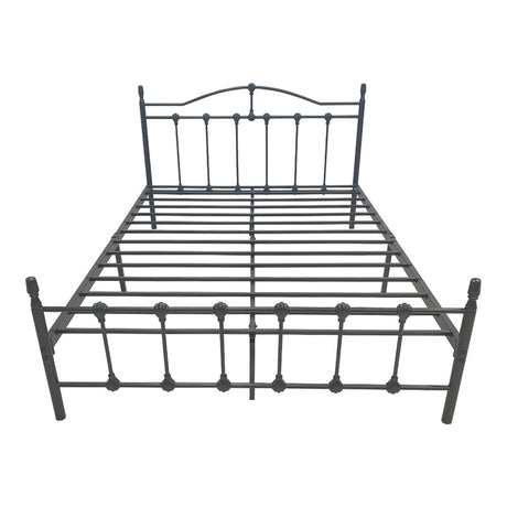 Pat metalic Wotso, metal, Negru, 150x200 cm
