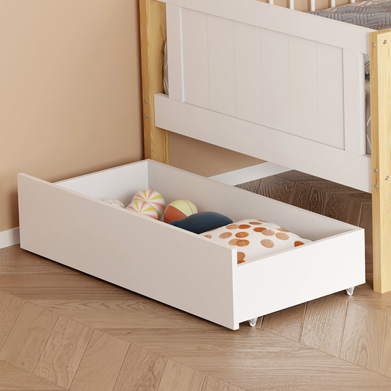 Pat pentru copii cu functie Montessori Bedria, Stil Montessori, Lemn, alb-Natural, 190x90 cm