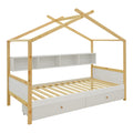 Pat pentru copii Discovery Montessori, Stofa, Alb, 90x190 cm, imagine ambient