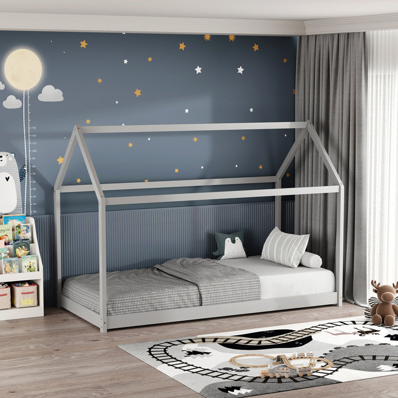 Pat pentru copii Nino Montessori, Gri, 90x190 cm, imagine suplimentara