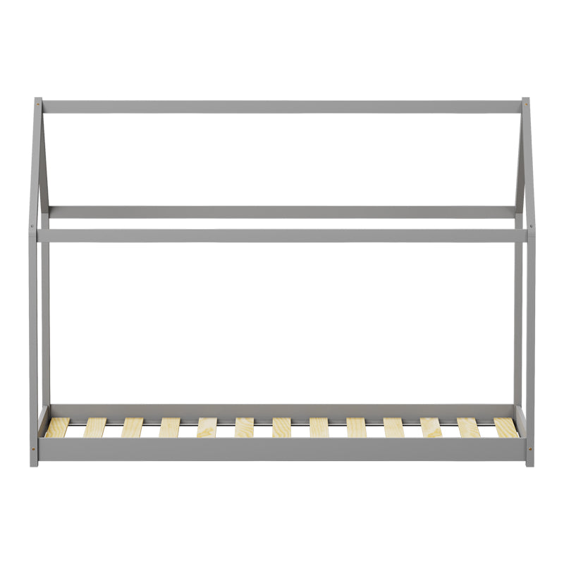 Pat pentru copii Nino Montessori, Gri, 90x190 cm, perspectiva suplimentara