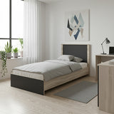 Pat single Athos, Lemn, Sonoma-Antracit, 90x190 cm - Stejar