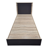 Pat single Athos, Lemn, Sonoma-Antracit, 90x190 cm - Stejar