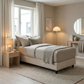 Pat Single bed base, Crem, 90x200 cm Pakoworld, imagine principala produs, Pat, culoare Crem