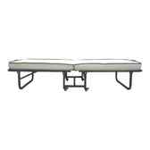 Pat supraetajat cu saltea de 10cm Kamu, Negru, metal, 75x190 cm, imagine suplimentara