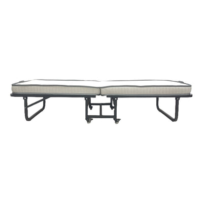 Pat supraetajat cu saltea de 10cm Kamu, Negru, metal, 75x190 cm, imagine suplimentara