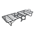 Pat supraetajat cu saltea de 10cm Kamu, Negru, metal, 75x190 cm, detaliu produs
