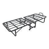 Pat supraetajat cu saltea de 10cm Kamu, Negru, metal, 75x190 cm