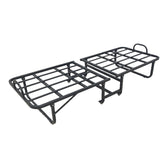 Pat supraetajat cu saltea de 10cm Kamu, Negru, metal, 75x190 cm, detaliu produs