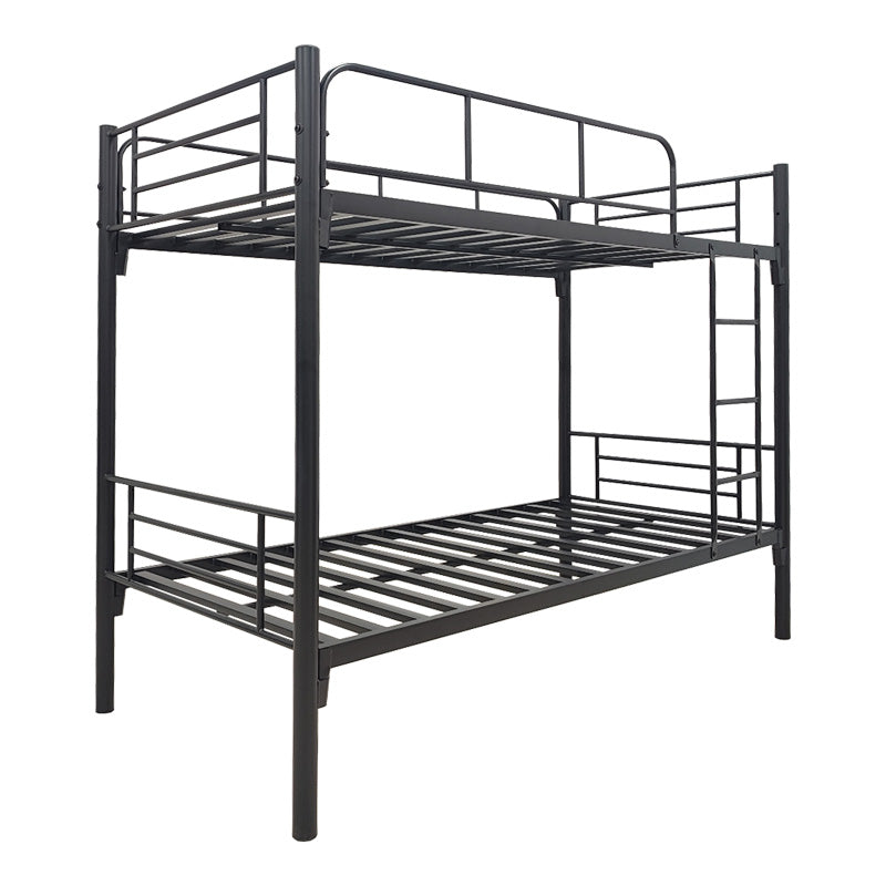 Pat supraetajat metalic Belit, metal, negru, 90x190 cm