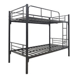 Pat supraetajat metalic Belit, metal, negru, 90x190 cm