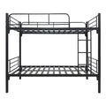 Pat supraetajat metalic Belit, metal, negru, 90x190 cm, imagine suplimentara