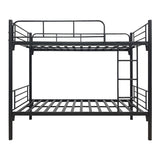 Pat supraetajat metalic Belit, metal, negru, 90x190 cm