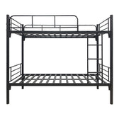 Pat supraetajat metalic Belit, metal, negru, 90x190 cm, imagine suplimentara