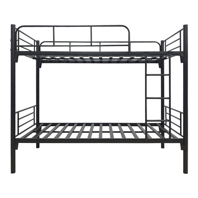 Pat supraetajat metalic Belit, metal, negru, 90x190 cm, imagine suplimentara