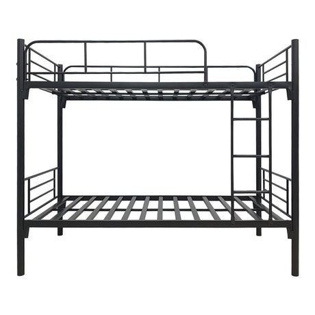 Pat supraetajat metalic Belit, metal, negru, 90x190 cm