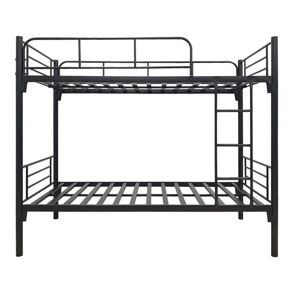 Pat supraetajat metalic Belit, metal, negru, 90x190 cm