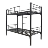 Pat supraetajat metalic Belit, metal, negru, 90x190 cm
