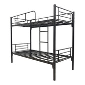 Pat supraetajat metalic Belit, metal, negru, 90x190 cm, detaliu produs