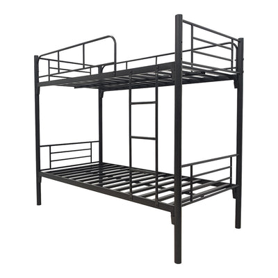 Pat supraetajat metalic Belit, metal, negru, 90x190 cm, detaliu produs