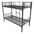 Pat supraetajat metalic Belit, metal, negru, 90x190 cm, perspectiva suplimentara